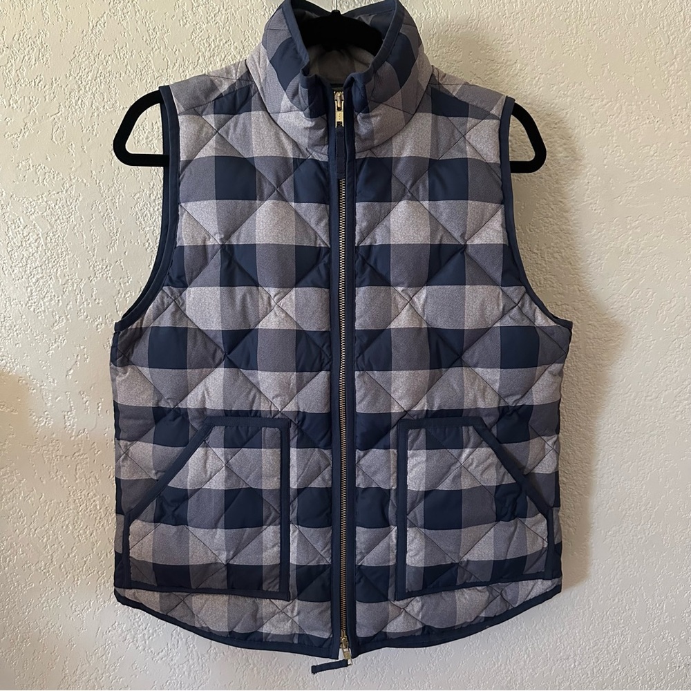 J. Crew Navy and Gray Quilted Vest